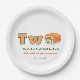 Sushi- 2nd Birthday Paper Plates