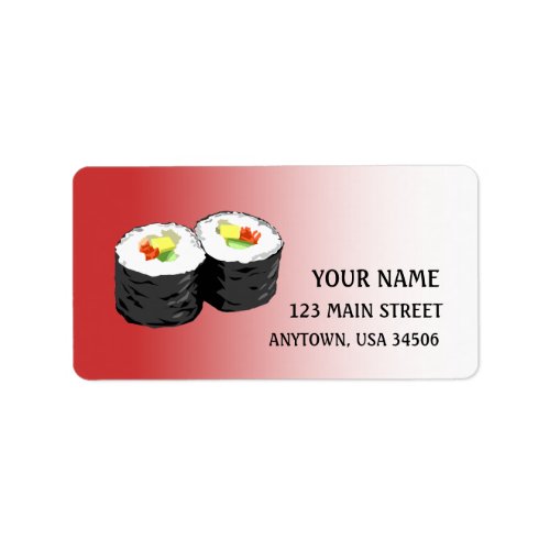 Sushi address label