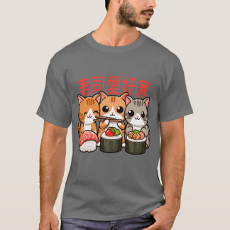 Sushi And Cats retro T-Shirt