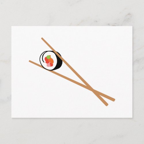 Sushi And Chopsticks Postcard