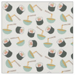 Sushi and Noodles Pattern Fabric