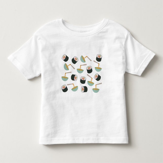 Sushi and Noodles Pattern Toddler T-shirt (Front)