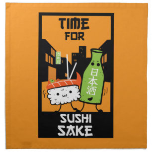 Sushi And Sake Foodies  Cloth Napkin