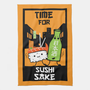Sushi And Sake Foodies Kitchen Towel