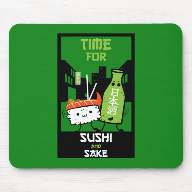 Sushi And Sake Foodies  Mouse Pad (Front)