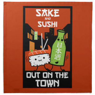 Sushi And Sake Foodies   Napkin