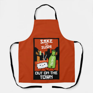 Sushi And Sake Foodies Napkin Apron