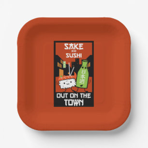 Sushi And Sake Foodies Napkin Paper Plates