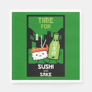 Sushi And Sake Foodies  Napkins
