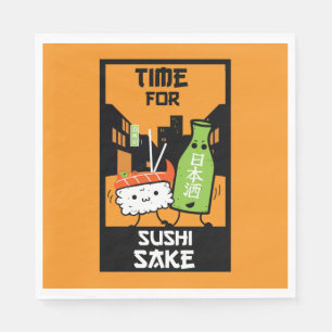Sushi And Sake Foodies  Napkins