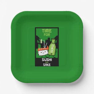 Sushi And Sake Foodies Paper Plates