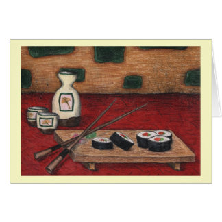 sushi and sake note cards