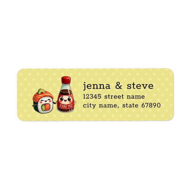 Sushi and Soy Sauce Return Address Labels (Front)
