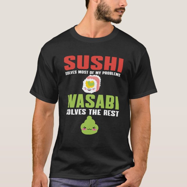 Sushi And Wasabi  Qute Spicy Food Japan T-Shirt (Front)