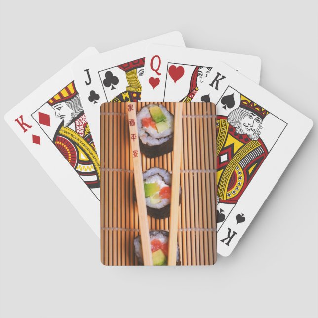 Sushi and wooden chopsticks poker cards (Back)