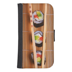 Sushi and wooden chopsticks phone wallet