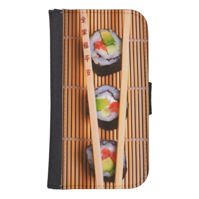 Sushi and wooden chopsticks samsung galaxy wallet case (Front)