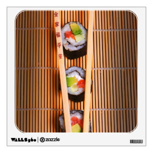 Sushi and wooden chopsticks wall sticker