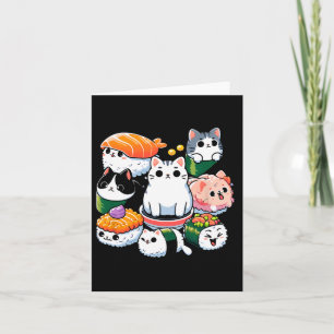 Sushi Anime Cat Sushi Lover Gift  Card