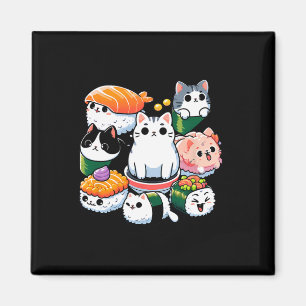 Sushi Anime Cat Sushi Lover Gift Magnet