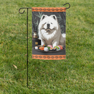 SUSHI ANYONE Cream Chow Garden Flag