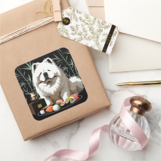 SUSHI ANYONE - Cream Chow  Square Sticker