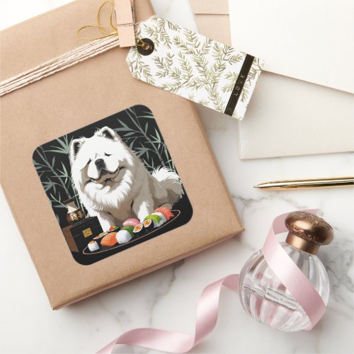 SUSHI ANYONE - Cream Chow  Square Sticker