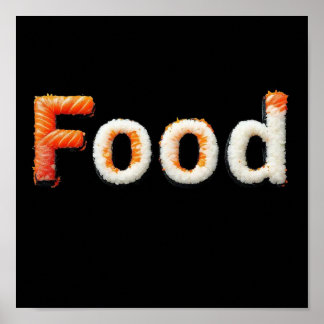 Sushi Art - Japanese Cuisine Lettering Design Poster