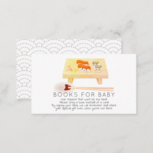Sushi Baby Shower Book Request Enclosure Card