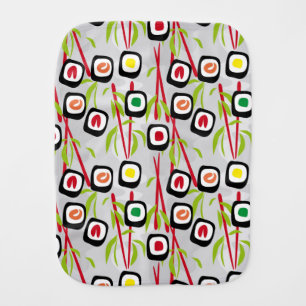Sushi background baby burp cloth