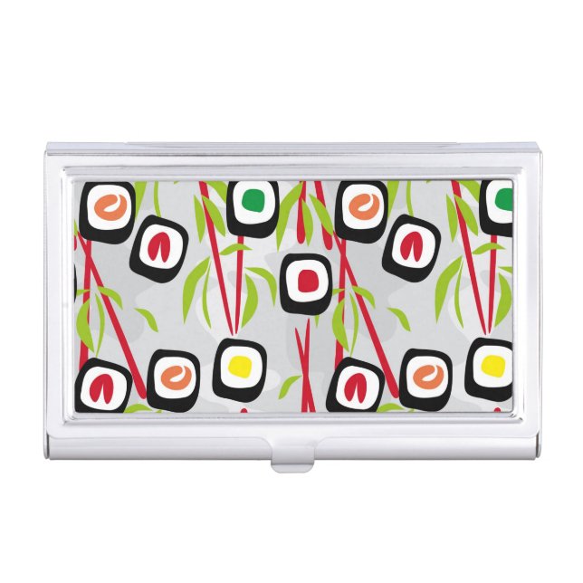 Sushi background business card case (Front)