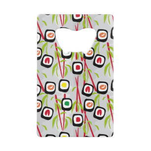 Sushi background credit card bottle opener