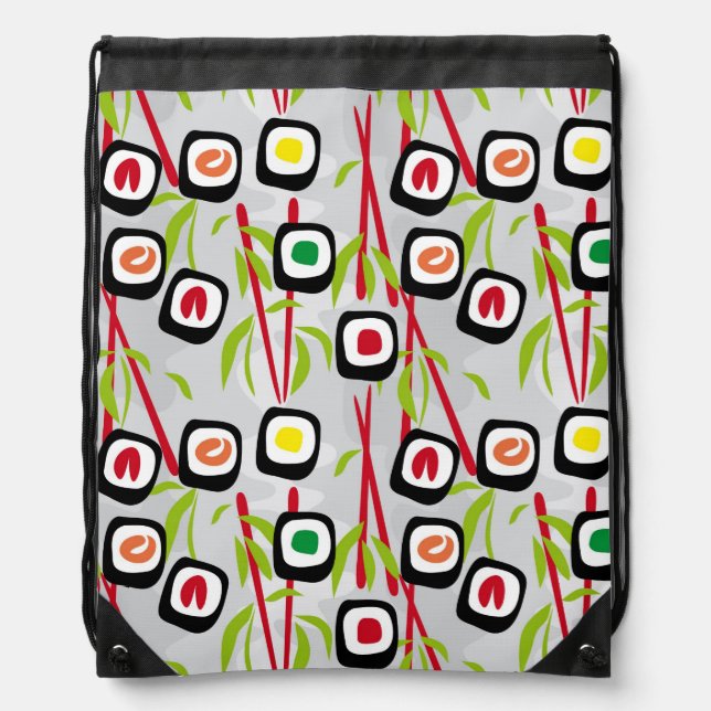 Sushi background drawstring bag (Front)