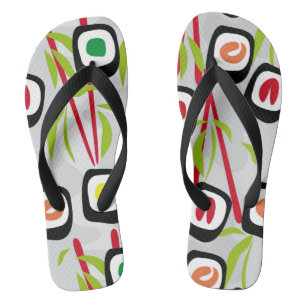 Sushi background flip flops