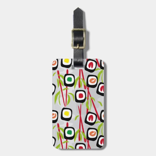 Sushi background luggage tag