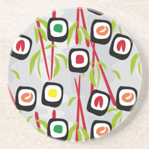 Sushi background sandstone coaster