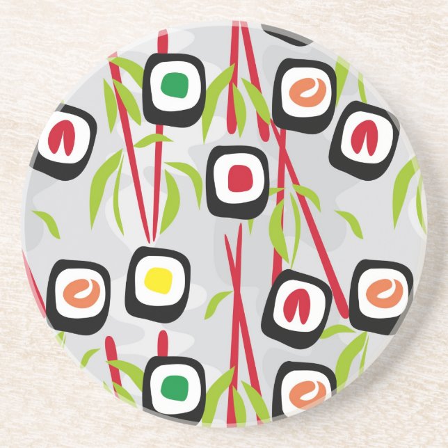 Sushi background sandstone coaster (Front)
