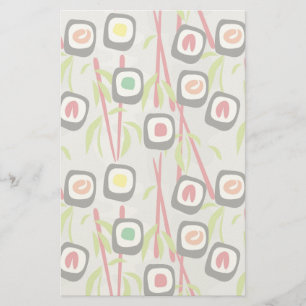 Sushi background stationery