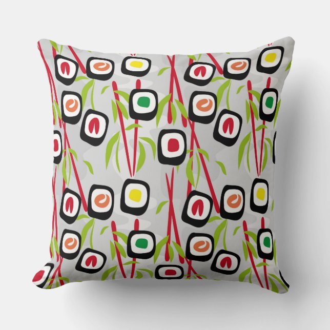 Sushi background throw pillow (Front)