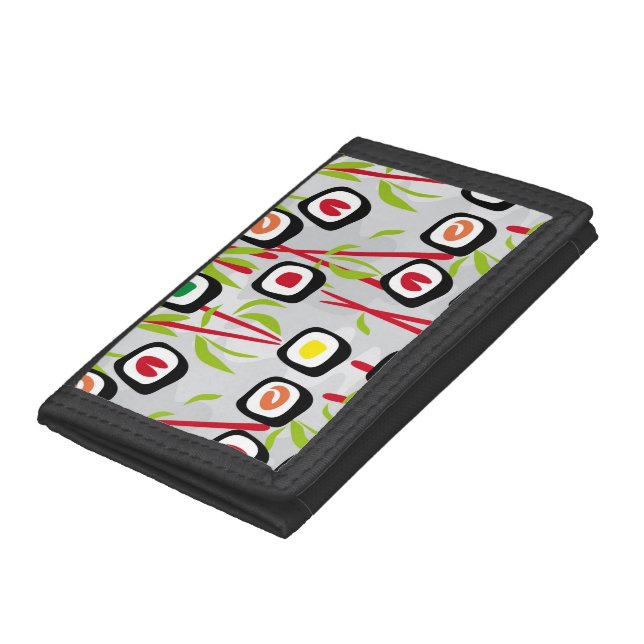 Sushi background tri-fold wallet (Bottom)