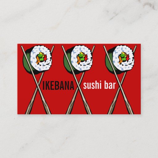 Customizable Sushi Bar Business Cards
