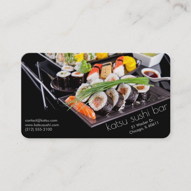 sushi bar restaurant business card (Front)