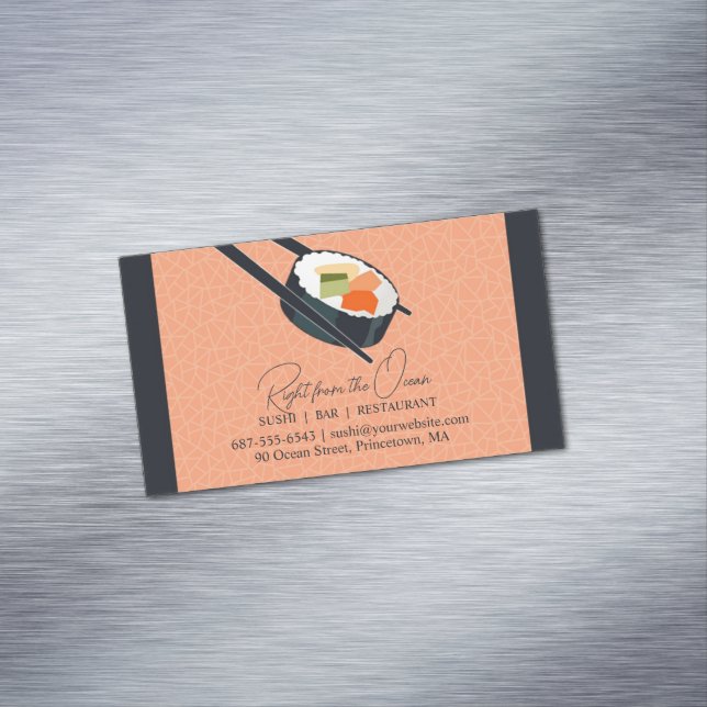 Sushi Bar Restaurant Business Card Magnet (In Situ)