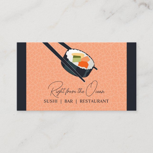 Sushi Bar Restaurant Business Card Template (Front)