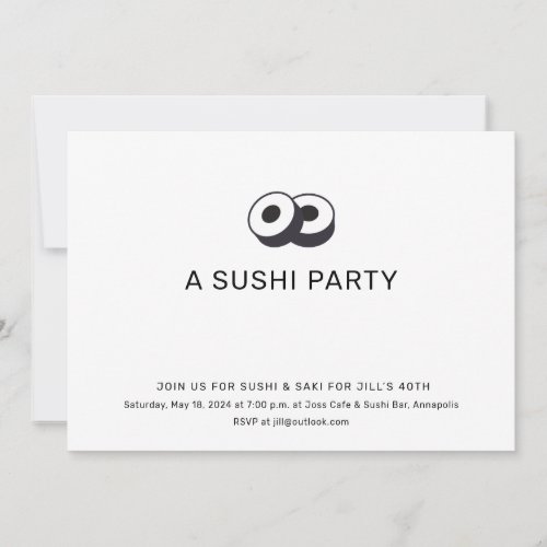 Sushi Birthday Dinner Party Invitation