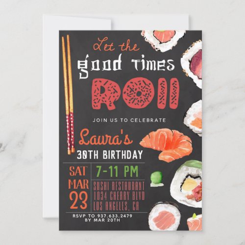 Sushi Birthday Invitation