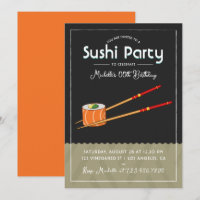 Sushi Birthday Party Invitation