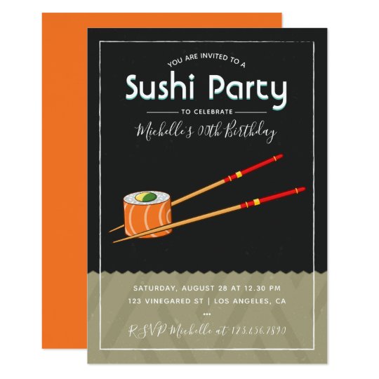 Sushi Birthday Party Invitation