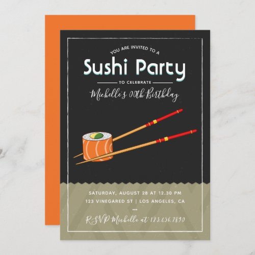 Sushi Birthday Party Invitation