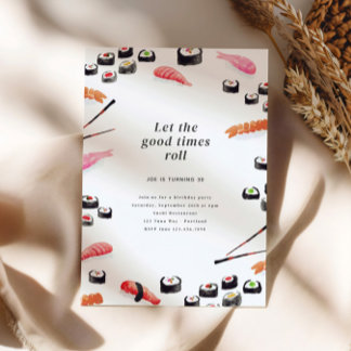 Sushi Birthday Party Invitation